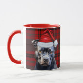 Mug Amoureux des chiens Bluenose Pitbull Holiday Red P (Gauche)