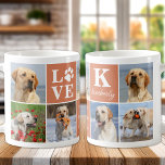 Mug Amoureux des chiens Custom 7 Photo Collage Boho Or<br><div class="desc">Présentant notre tasse Empreinte de patte Amour moderne et élégant, le cadeau parfait pour tout amoureux des chiens! Cette tasse chic comporte un collage photo personnalisé moderne et le message personnalisé pour montrer votre amour pour votre ami en fureur. En tant que mère ou père de chien, rien de tel...</div>