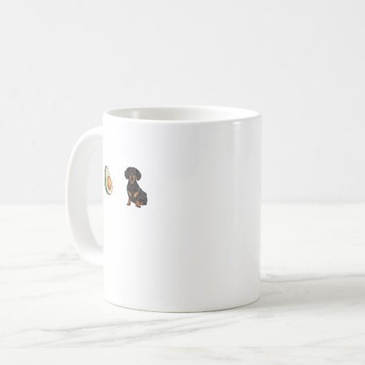 Mug Amoureux des chiens Dachshund Black Avocado Heartb (Devant gauche)