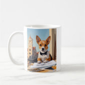 Mug Amoureux des chiens de Charming Corgi Architect (Gauche)