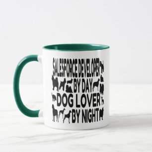 Mug Amoureux des chiens développeur Salesforce