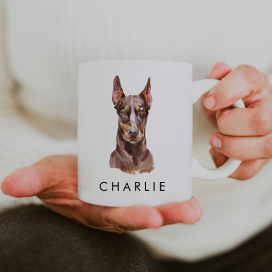 Mug Amoureux des chiens Doberman personnalisé