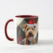 Mug Amoureux des chiens Lakeland Terrier Holiday Plaid (Gauche)