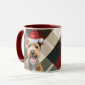Mug Amoureux des chiens Lakeland Terrier Holiday Plaid (Devant gauche)