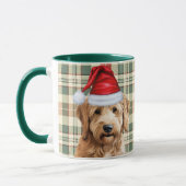 Mug Amoureux des chiens Red Green Plaid Goldendoodle H (Gauche)