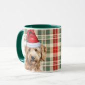 Mug Amoureux des chiens Red Green Plaid Goldendoodle H (Devant gauche)