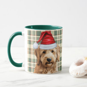 Mug Amoureux des chiens Red Green Plaid Goldendoodle H