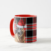 Mug Amoureux des chiens Red Plaid Belge Malinois Holid (Devant gauche)