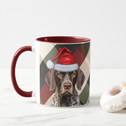 Mug Amoureux des chiens Shorthair Pointer Holiday Plai (Avec donut)