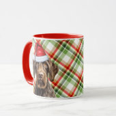 Mug Amoureux des chiens Wirehair Pointer Holiday Red P (Devant gauche)