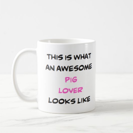 Mug amoureux des cochons, génial (Gauche)