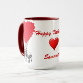 Mug Amoureux des éléphants amusants Valentines (Devant gauche)