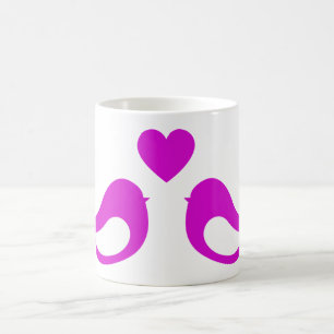 Mug Amoureux des Inséparables Violets et Blancs Voyage