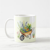 Mug Amoureux des jardins Wheelbarrow Watercolor Joyeux (Gauche)