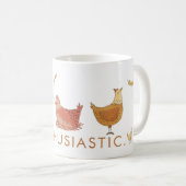 Mug Amoureux Drôle du poulet Henthusiastique (Devant droit)