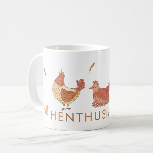 Mug Amoureux Drôle du poulet Henthusiastique (Devant gauche)
