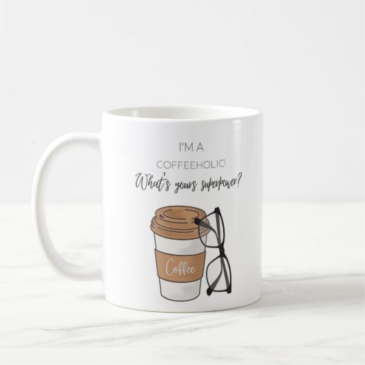 Mug amoureux du café, alcoolique du café, cadeau pour  (Gauche)