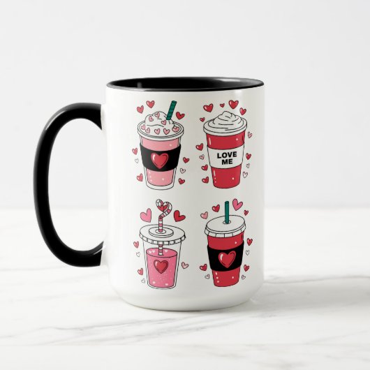Mug Amoureux du café Latte de la Saint-Valentin (Gauche)