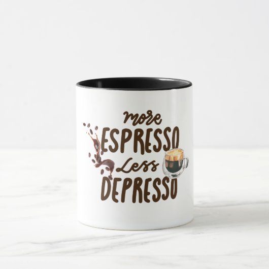 Mug Amoureux du Café Plus d'Espresso Moins de Déprime (Centre)