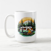 Mug Amoureux du camping mignons ajoutent monogramme (Gauche)