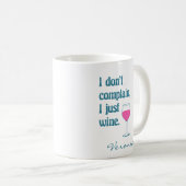 Mug Amoureux Du Vin Drôle Dire Turquoise Nom Rose (Devant droit)