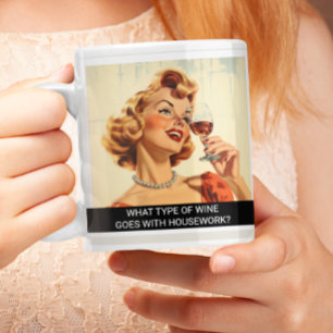Mug Amoureux du vin Funny Retro les années 50 Dire