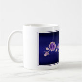 Mug Amoureux rose Design Rose violet sur Métallic Bleu (Gauche)