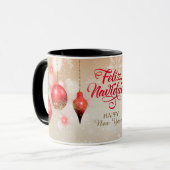 Mug Ampoules de Parties scintillant rouge Feliz Navida (Devant gauche)