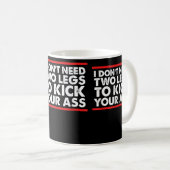 Mug Amputé de jambe Amputation amusante Humour Soutien (Devant droit)