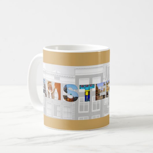 Mug Amsterdam Holland Canal Homes Photos de Voyage (Devant gauche)