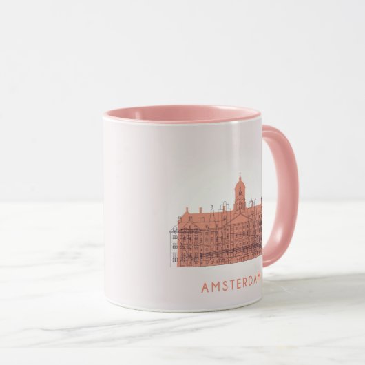 Mug Amsterdam, horizon de Pays-Bas | des points de (Devant droit)