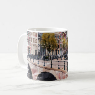 Mug Amsterdam, Pays-Bas Aquarelle Souvenir Art