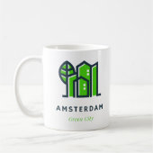 Mug Amsterdam Pays-Bas Holland Dutch Green City (Gauche)