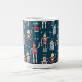 Mug Amusant 1950s Style Rétro Robot Motif foncé (Centre)