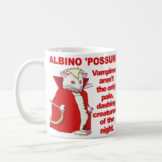 Mug Amusant Albino Possum Vampire animal (Gauche)