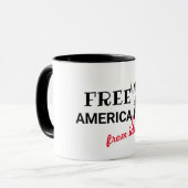 Mug Amusant Amérique libre maintenant Humour citations (Devant gauche)