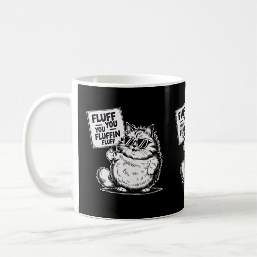 Mug Amusant Angry Fluffy Chat Animaux Propriétaires Ch (Gauche)