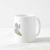 Mug Amusant Astronaut Chat Astro Pizza Embarquement Ho (Devant droit)