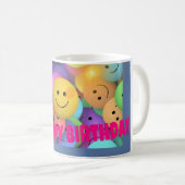 Mug Amusant Ballons souriant Visages heureux voeux d'a (Devant droit)
