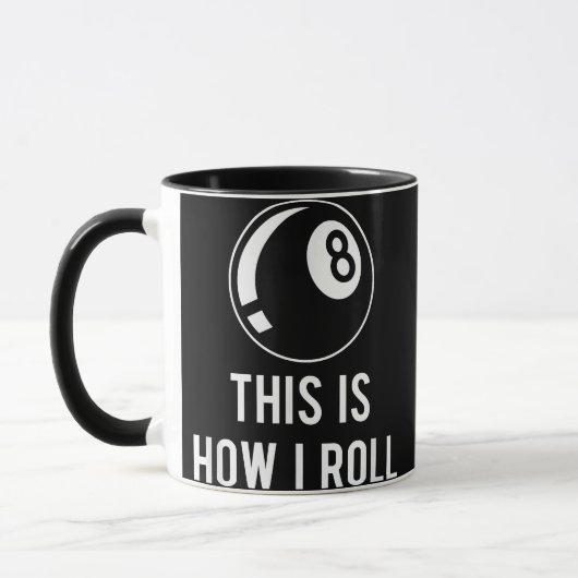 Mug Amusant Billard Design Pour Les Joueurs De Billard (Gauche)
