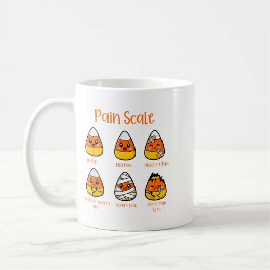 Mug Amusant Bonbon Corn Échelle de douleur Halloween p (Gauche)