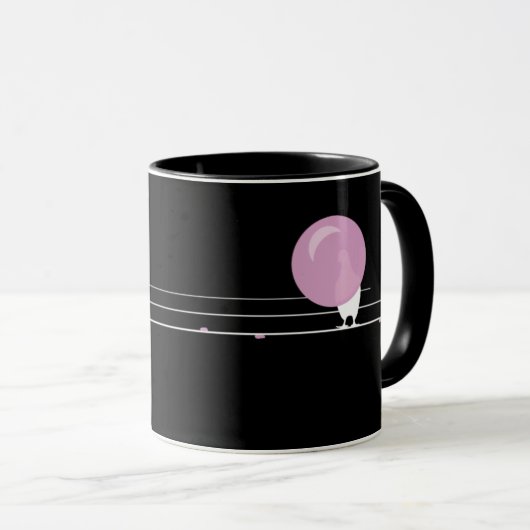 Mug Amusant Bubblegum Birds on a Wire Black (Devant droit)