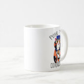 Mug Amusant Calico Cat Train Conducteur Moto Dessin (Devant droit)