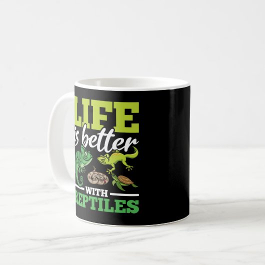 Mug Amusant Chameleon Serpent Gecko Tortue Reptile Lov (Devant gauche)