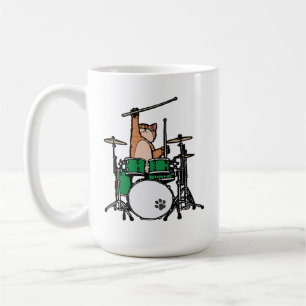 Mug Amusant Chat Jouer Des Tambours, Batteur À Chat, 
