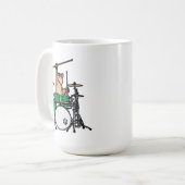 Mug Amusant Chat Jouer Des Tambours, Batteur À Chat, D (Devant gauche)