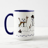 Mug Amusant cheval et bonhomme de neige (Gauche)