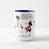 Mug Amusant cheval et bonhomme de neige (Centre)