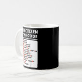 Mug Amusant citoyen âgé Code de Textes Tee (Devant gauche)