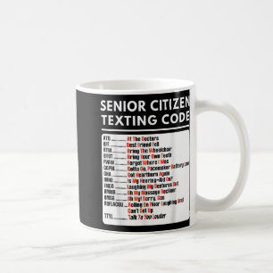 Mug Amusant citoyen âgé Code de Textes Tee